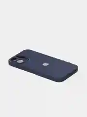 Темно-синий чехол силиконовый со стеклянной панелью для iPhone 13 Pro Max