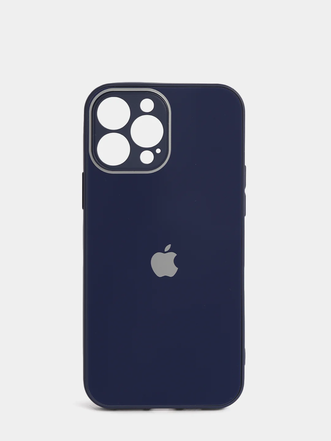 Темно-синий чехол силиконовый со стеклянной панелью для iPhone 13 Pro Max