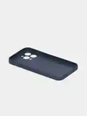 Темно-синий чехол силиконовый со стеклянной панелью для iPhone 13 Pro Max