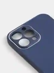 Темно-синий чехол силиконовый со стеклянной панелью для iPhone 13 Pro Max