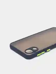 Синий чехол для Samsung A03 Core с защитой камеры и с бархатом внутри