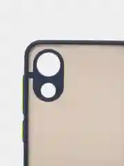 Синий чехол для Samsung A03 Core с защитой камеры и с бархатом внутри