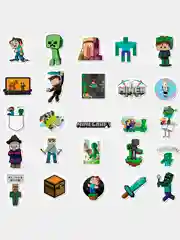 Наклейки стикеры для скрапбукинга Майнкрафт Minecraft №3 /50шт/ Стикерпак