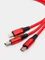 Красный кабель для зарядки/ кабель micro usb/ type-c/ lightning (8 pin) айфон