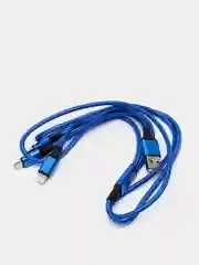 Синий кабель для зарядки/ кабель micro usb/ type-c/ lightning (8 pin) айфон