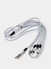 Серый кабель для зарядки/ кабель micro usb/ type-c/ lightning (8 pin) айфон