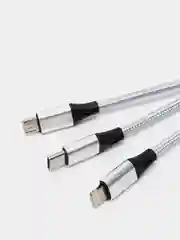 Серый кабель для зарядки/ кабель micro usb/ type-c/ lightning (8 pin) айфон