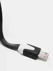 Черный кабель  плоский USB A - micro USB B длина 1,95 метра