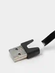 Черный кабель  плоский USB A - micro USB B длина 1,95 метра