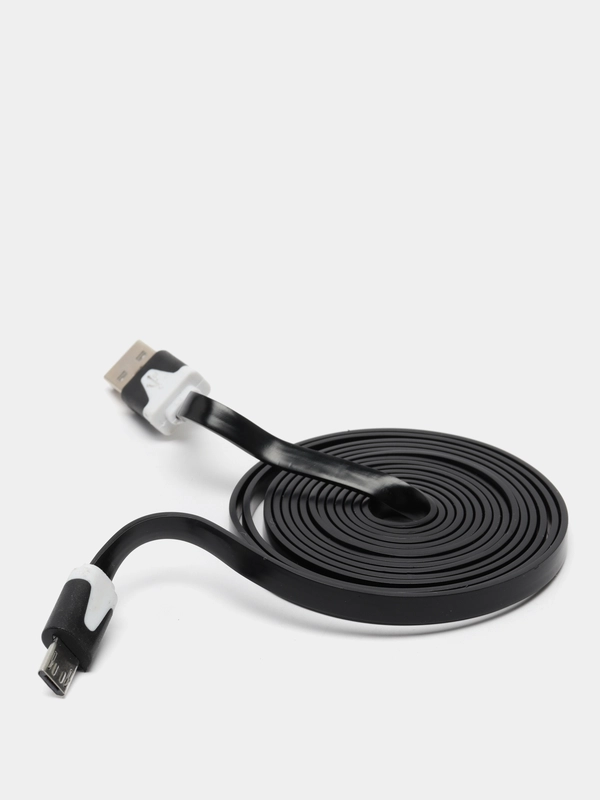 Кабель  плоский USB A - micro USB B длина 1,95 метра