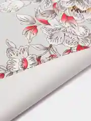 Серебряный клеенка на стол, на тканевой основе, скатерть  "Пион на сером фоне", 120/200 * 137 см
