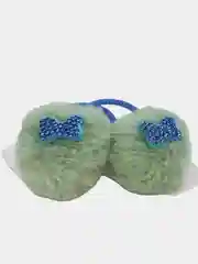 Мятный резинка помпон меховой с бантиком