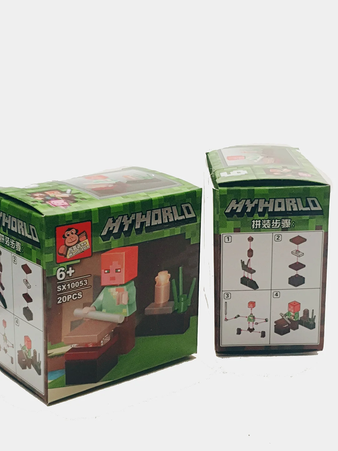 Конструктор мини фигурки майнкрафт с оружиями в костюмах Скелет