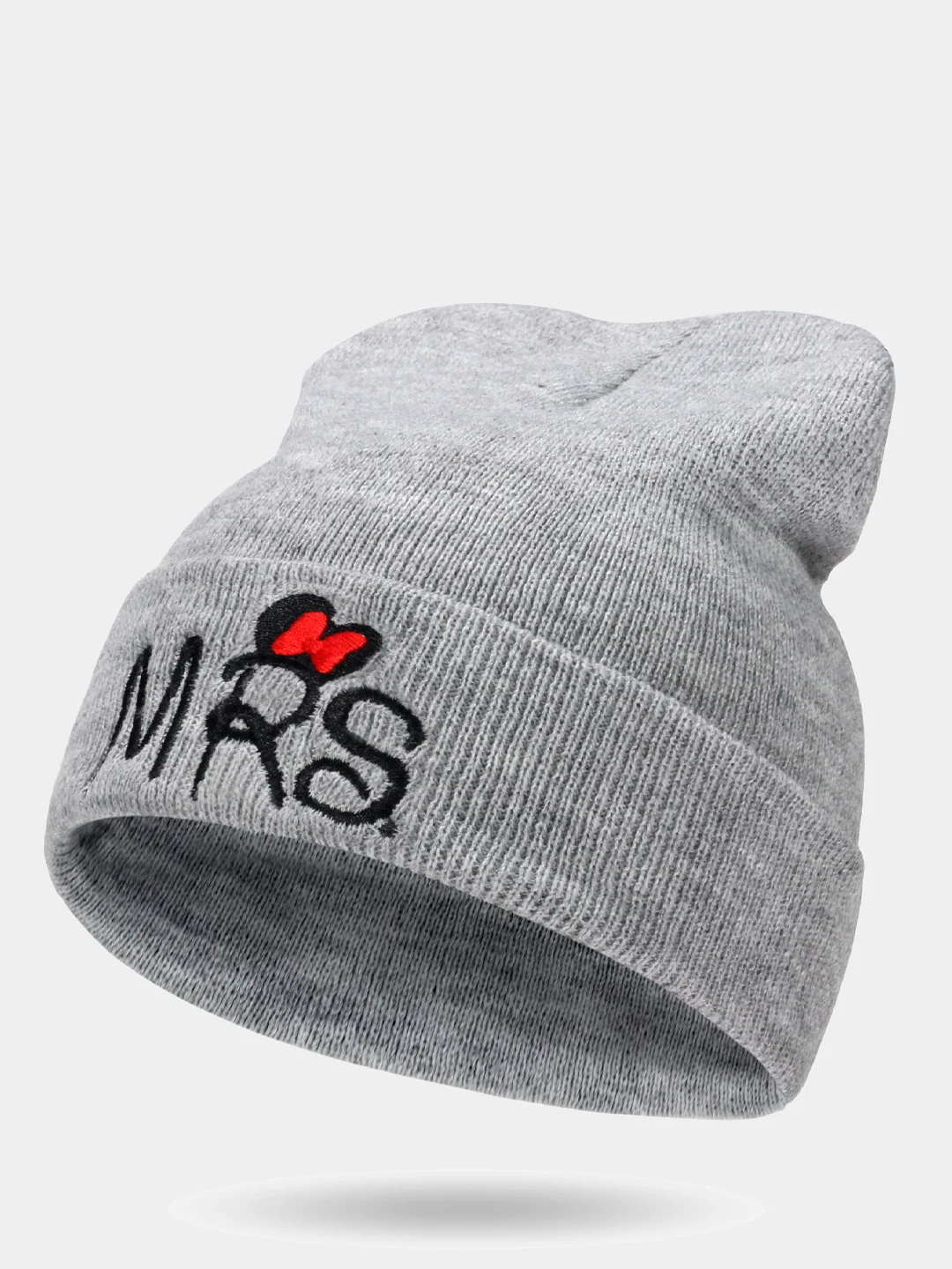 Серебряный детская хлопковая вязанная шапка "MR и MRS Mickey" для мальчиков и девочек