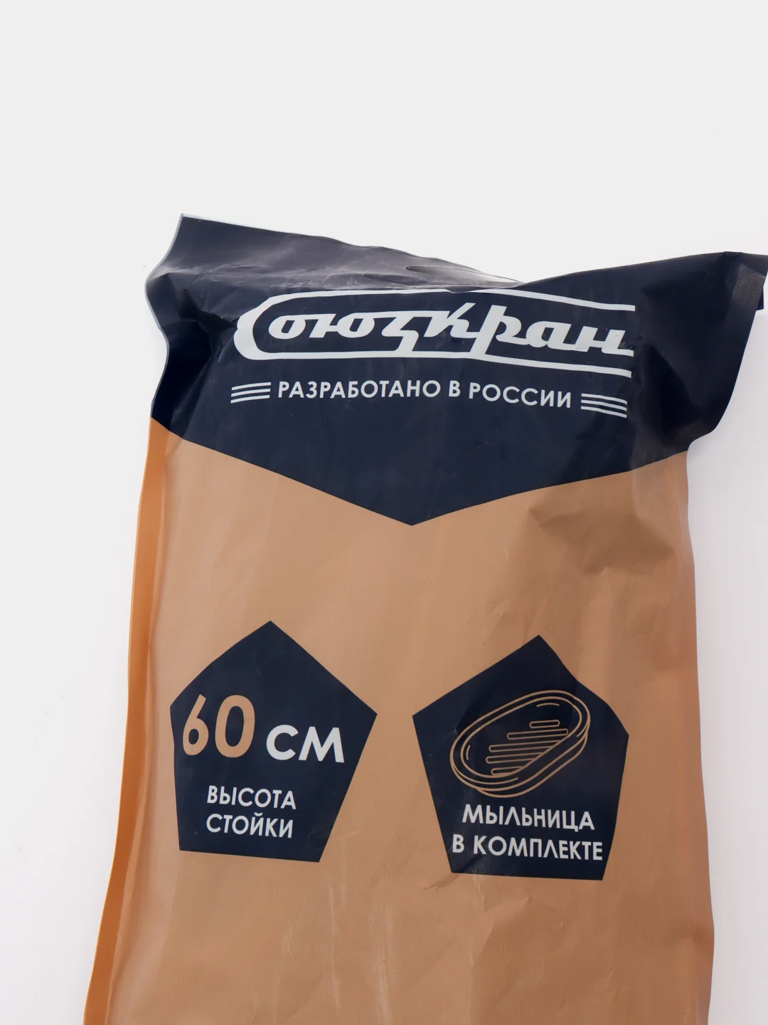 СоюзКран Стойка для душа 60см, мыльница, хром