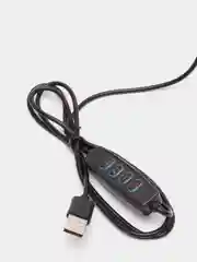 Черный лампа лупа настольная кольцевая круглая с подсветкой LED, USB на струбцине