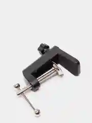 Черный лампа лупа настольная кольцевая круглая с подсветкой LED, USB на струбцине