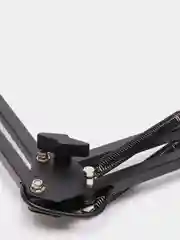 Черный лампа лупа настольная кольцевая круглая с подсветкой LED, USB на струбцине