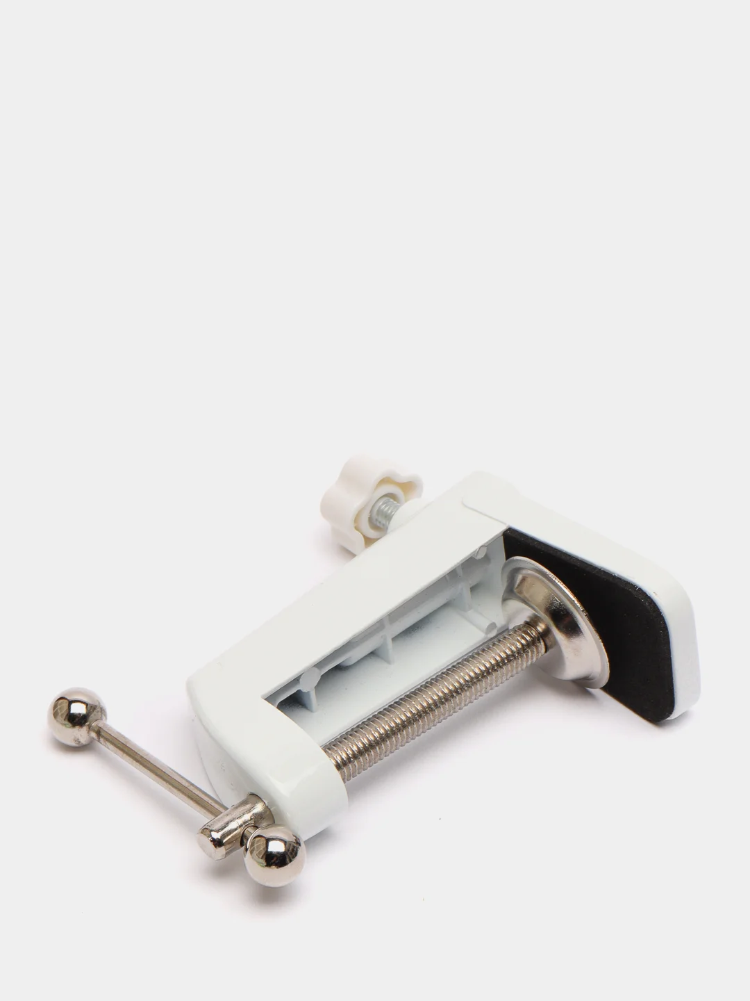 Белый лампа лупа настольная кольцевая круглая с подсветкой LED, USB на струбцине