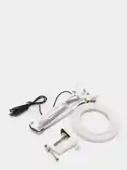 Белый лампа лупа настольная кольцевая круглая с подсветкой LED, USB на струбцине