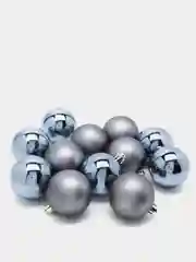 Синий меланж елочные игрушки, набор шаров, 12 штук