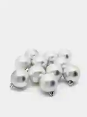 Серебряный елочные игрушки, набор шаров, 12 штук