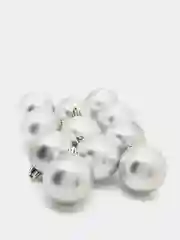 Серебряный елочные игрушки, набор шаров, 12 штук