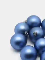 Синий елочные игрушки, набор шаров, 12 штук