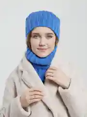 Голубой комплект женский зимний шапка+снуд Жасмин