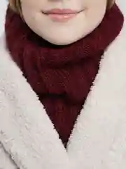 Багровый комплект женский зимний шапка+снуд Жасмин
