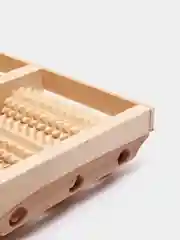 Массажер для ног роликовый деревянный трехрядный