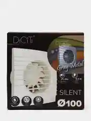 Вытяжной вентилятор 100 бесшумный серый с обратным клапаном SILENT 4C Gray metal