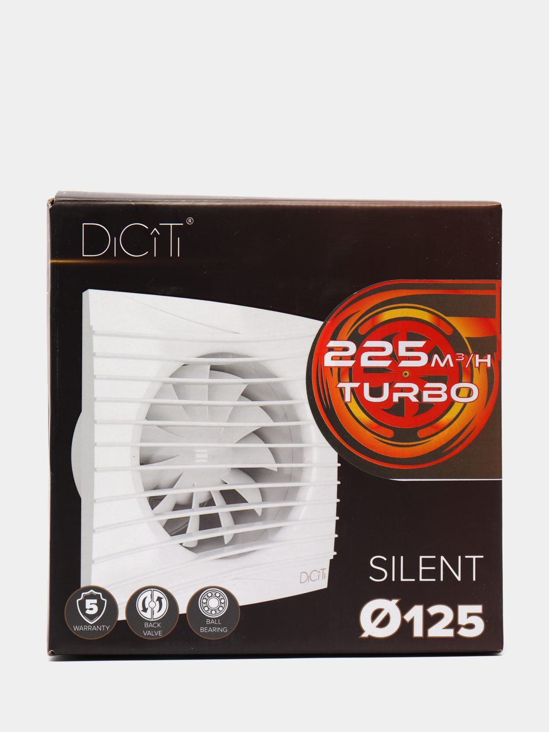 Вытяжной вентилятор тихий DICITI SILENT 5C Turbo с обратным клапаном мощный  D 125 за 2619 ₽ купить в интернет-магазине ПСБ Маркет от Промсвязьбанка