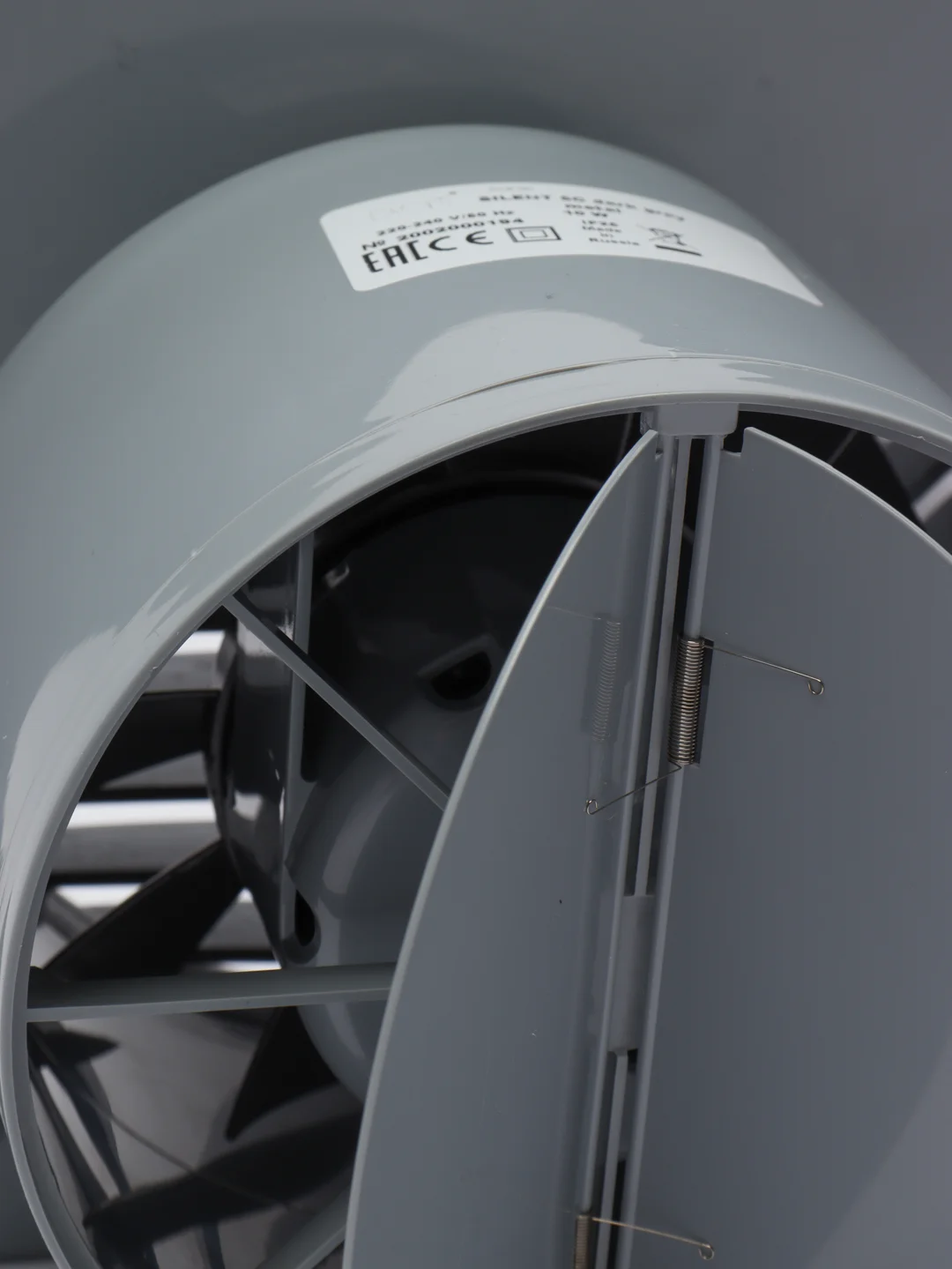 Вытяжной вентилятор 125 бесшумный серый с обратным клапаном  SILENT 5C Dark gray metal