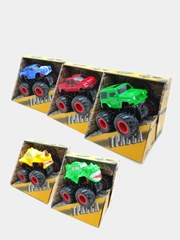 Машина пластиковая инерционная 4WD, на резиновых полых шинах / машинка полный привод