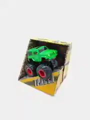 Зеленый машина пластиковая инерционная 4WD, на резиновых полых шинах / машинка полный привод