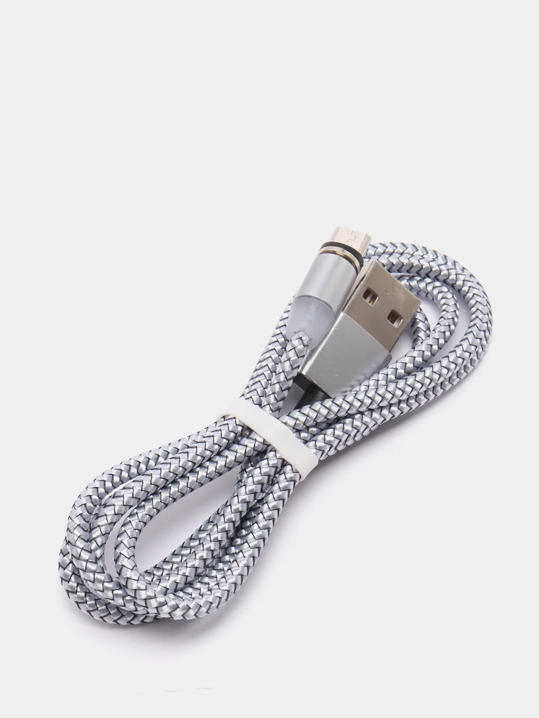 Серебряный магнитный кабель microUSB, type-C, Lightning