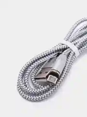 Серебряный магнитный кабель microUSB, type-C, Lightning