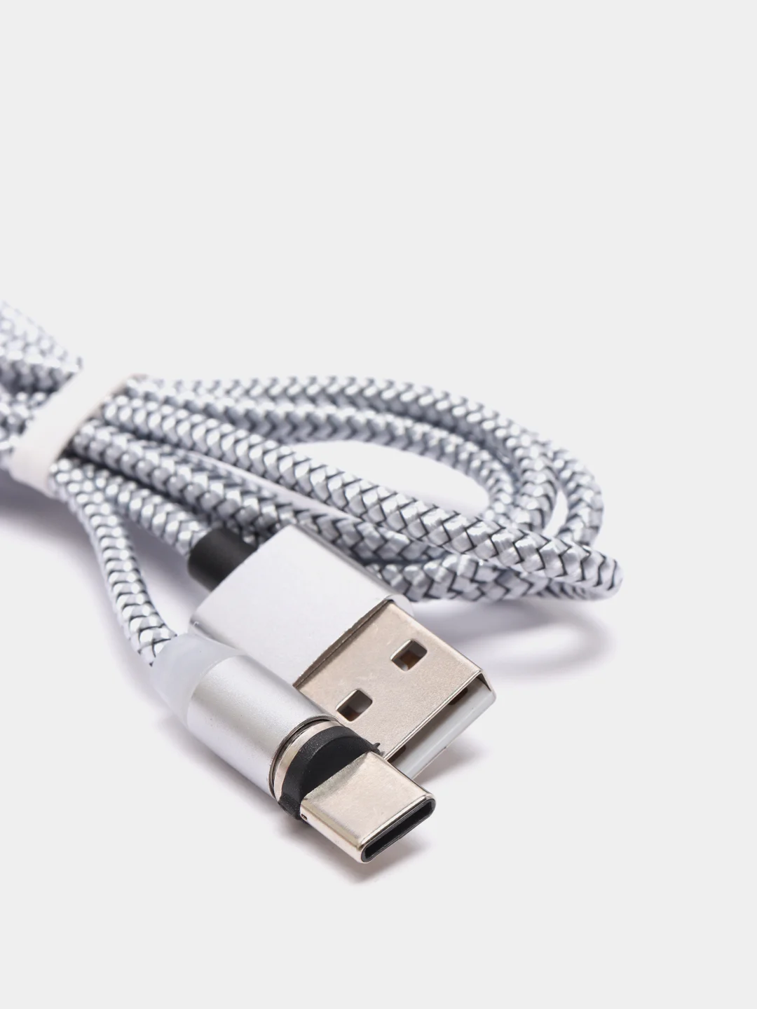 Серебряный магнитный кабель microUSB, type-C, Lightning