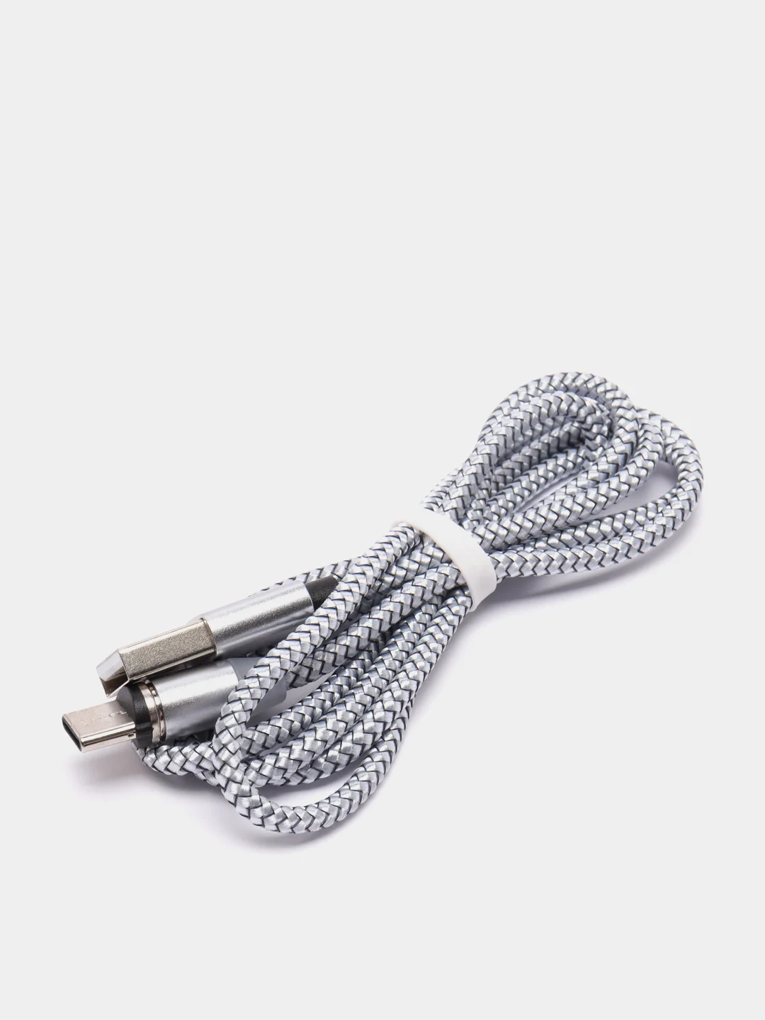 Серебряный магнитный кабель microUSB, type-C, Lightning