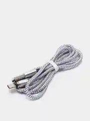 Серебряный магнитный кабель microUSB, type-C, Lightning