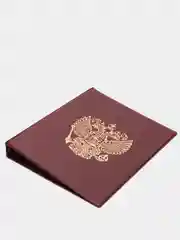 Багровый альбом для монет и банкнот "Герб" без листов