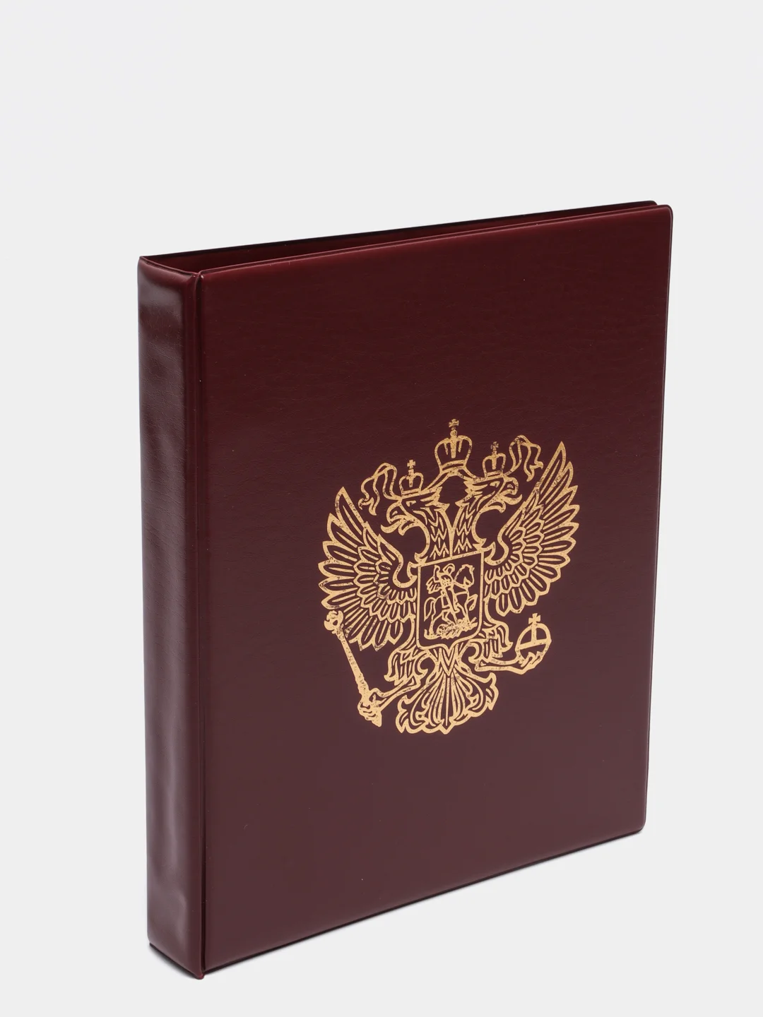 Багровый альбом для монет и банкнот "Герб" без листов