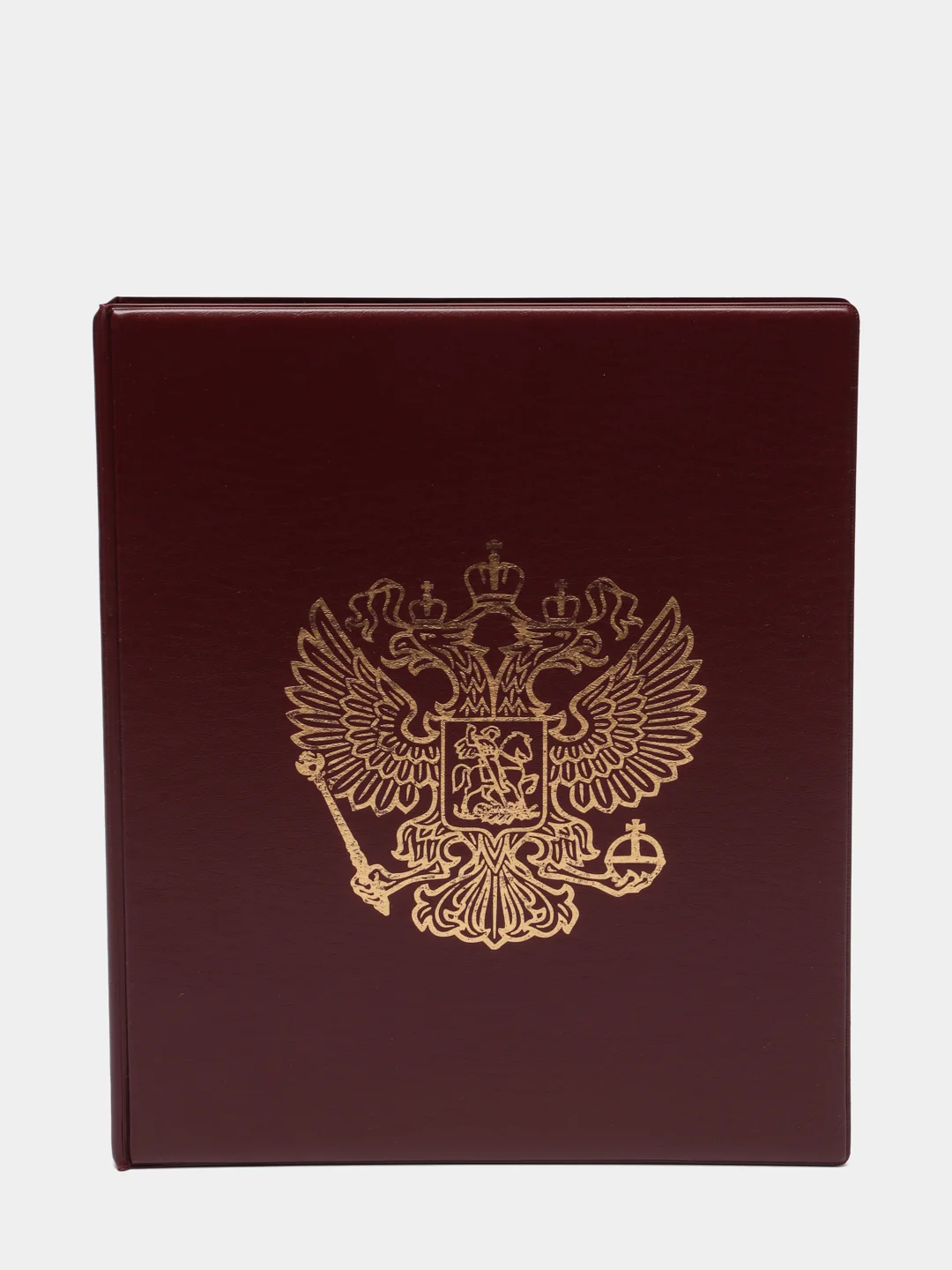 Багровый альбом для монет и банкнот "Герб" без листов
