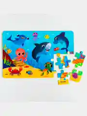 Развивающий коврик - пазл "Морские животные", 50х33 см, 28 деталей