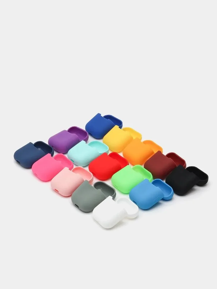 Коричневый чехол силиконовый для наушников  Airpods 2