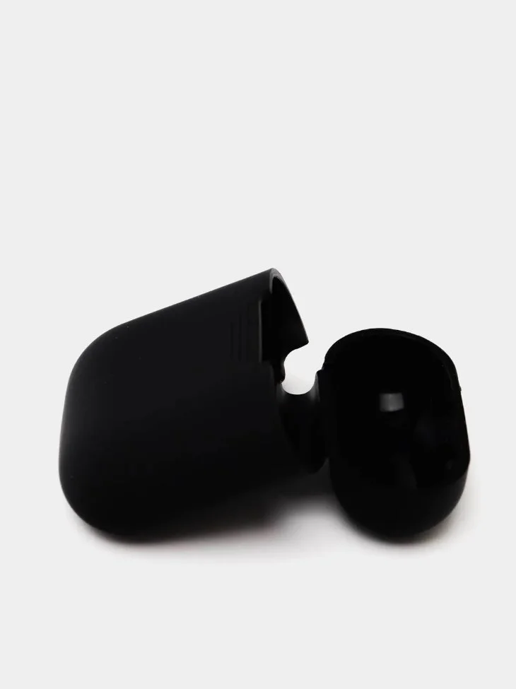 Черный чехол силиконовый для наушников  Airpods 2