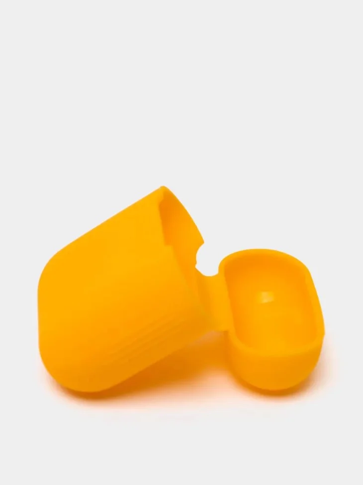 Светло-оранжевый чехол силиконовый для наушников  Airpods 2