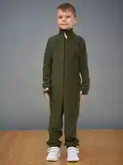 Хаки флисовый комбинезон детский / комбинезон утепленный / демисезон / теплый комбинезон