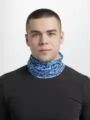 Белый шарф-маска, шарф-труба (защита от ветра)